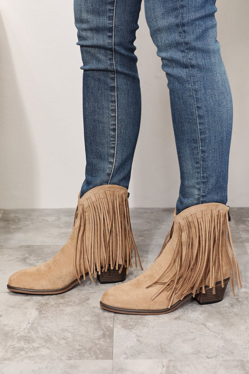 Fringe Cowboy Western Ankle Boots